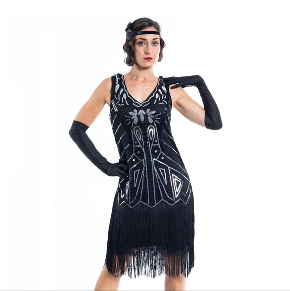 Babeyond Vintage flapper girl dress size L - Picture 2 of 8